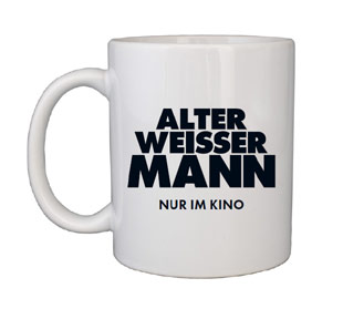 Alter weißer Mann Tasse