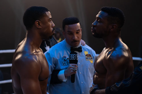 Jonathan Majors und Michael B. Jordan in "Creed 3"